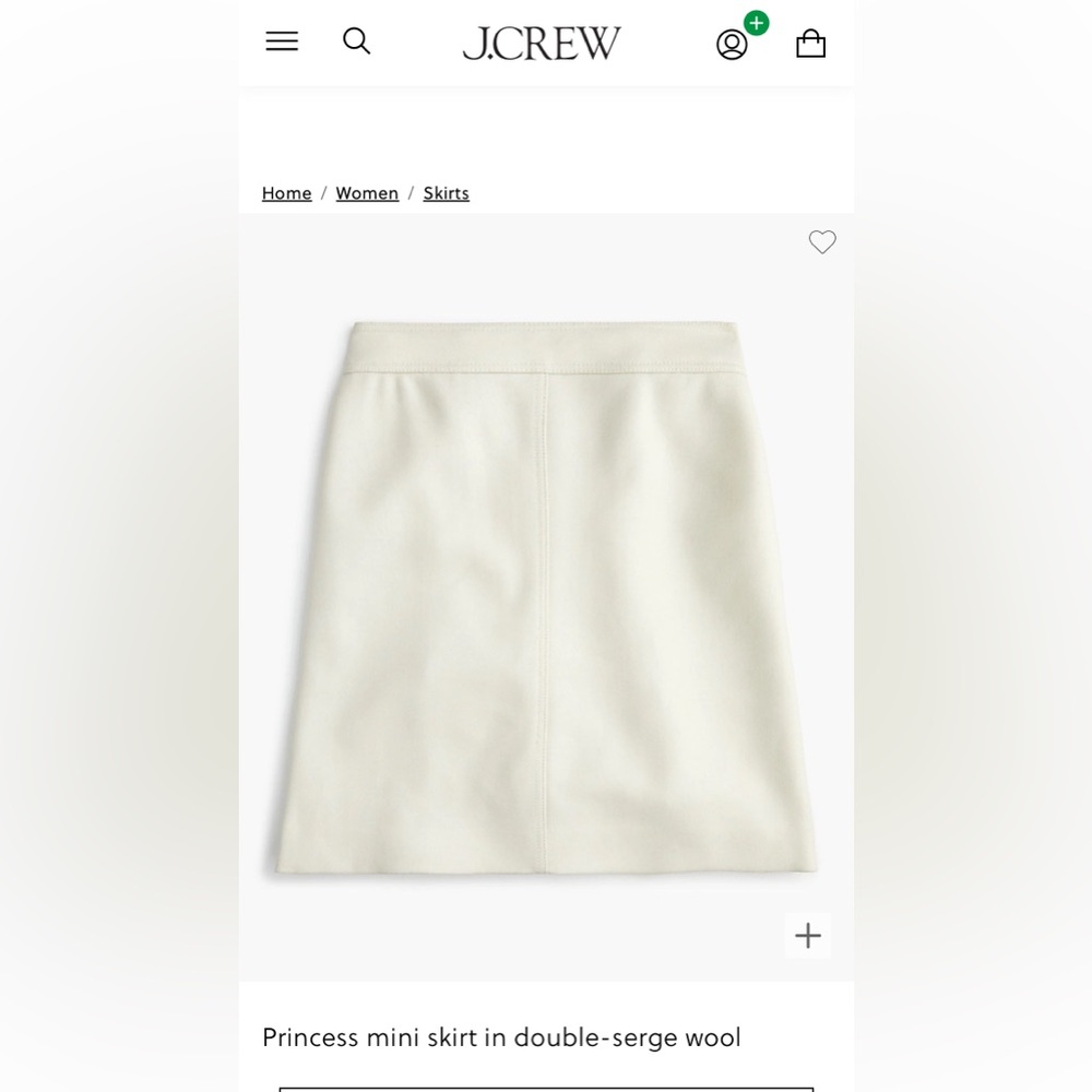 J. Crew Princess wool mini skirt size 0